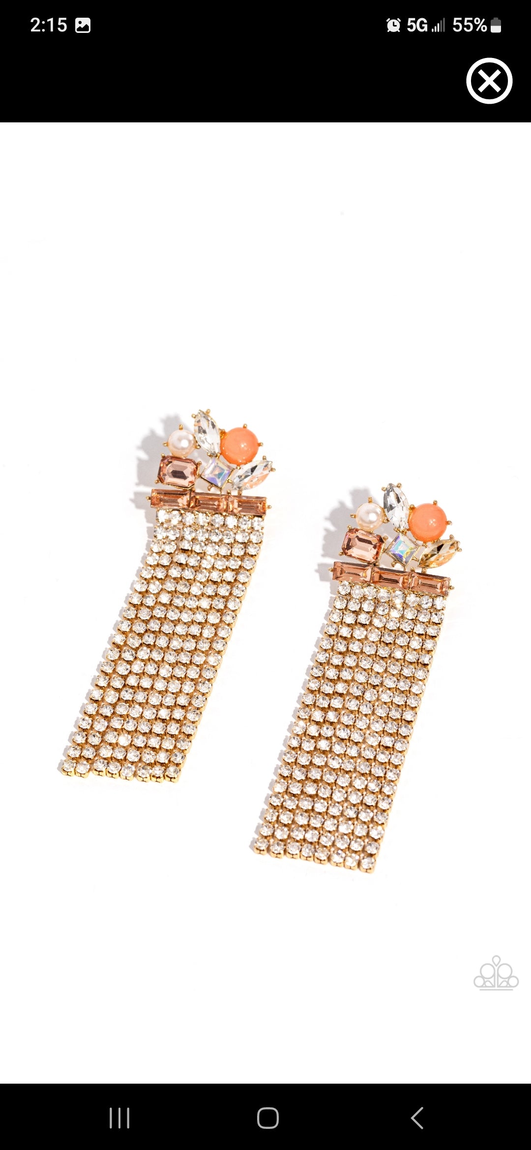 Horizontal gold earrings