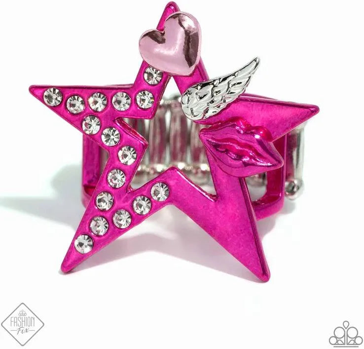 Pink star ring
