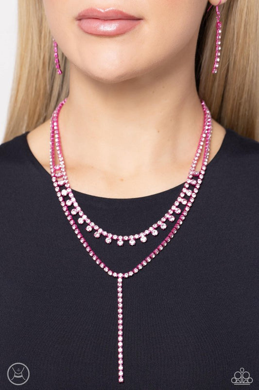 Champagne night pink necklace