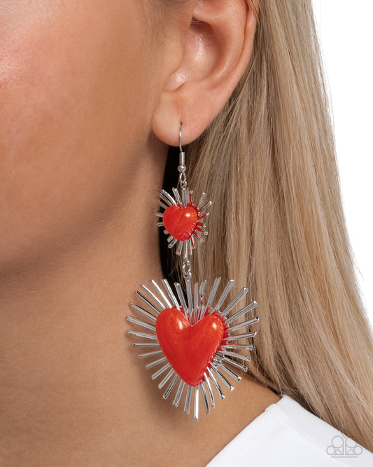 Sunburst red earrings