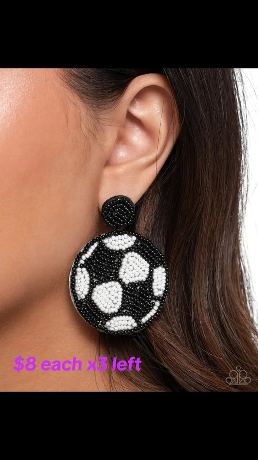 Soccer ball earrings