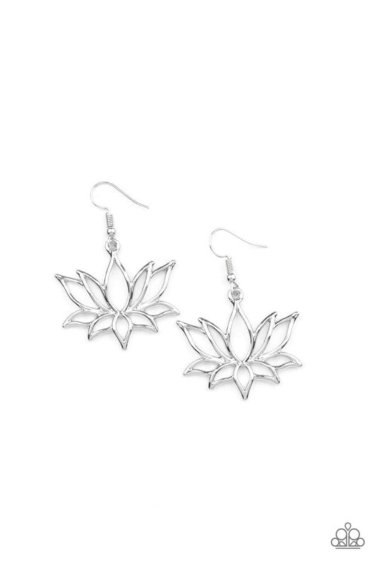 Lotus ponds white earrings