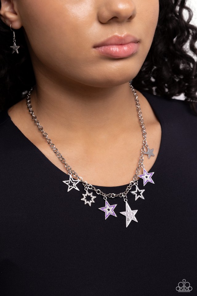 Starstruck sentiment purple necklace