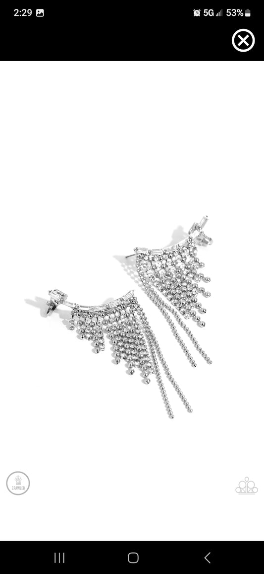 Tapered white earrings