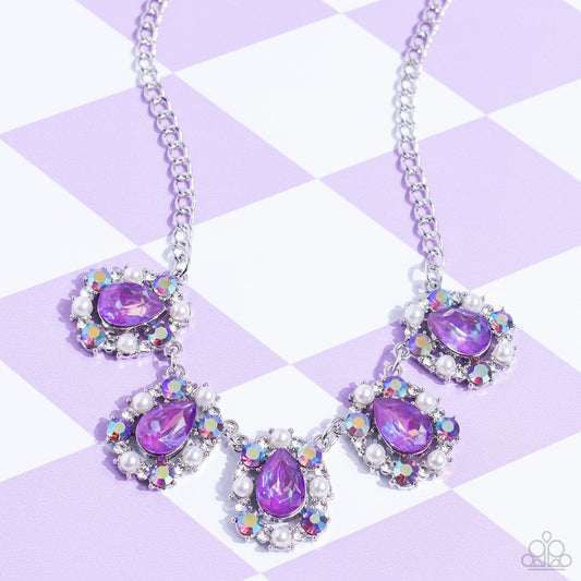 Pearly pond purple necklace