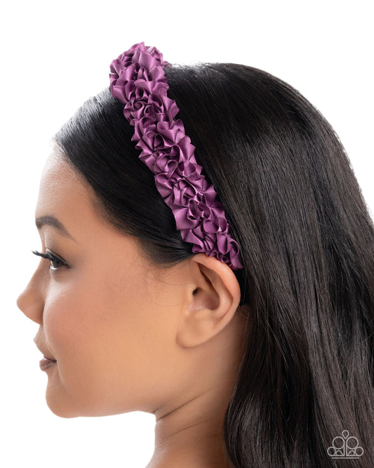 Ruffled recruit purple headband